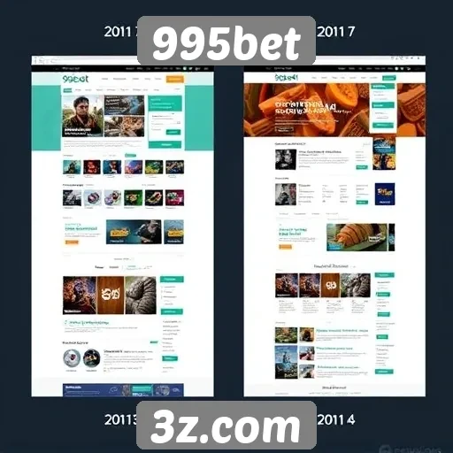 Evolução do design do site 995bet